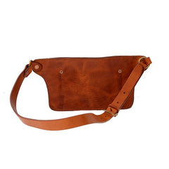 Cool Light Brown Leather Men Chest Bag Waist Bag Tan Fanny Pack Hip Bag Bum Pack For Men