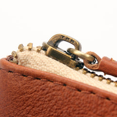 Vintage LEATHER Womens Zipper Wallet Change Wallet Makeup Pouches FOR Women