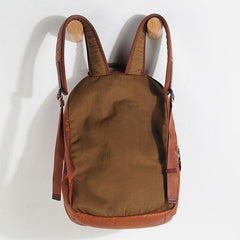 Cool Black Leather Mens Backpack Large Travel Backpack Brown Hiking Backpack for men