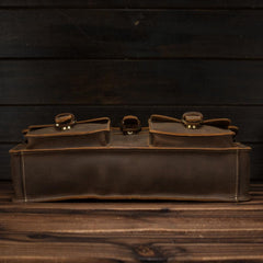 Vintage Brown Leather Men's Professional Briefcase 13‘’ Laptop Shoulder Briefcase For Men