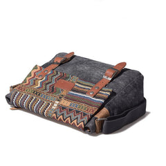 Vintage Mens Canvas Gray Cool Side Bag Messenger Bag Shoulder Bag for Men