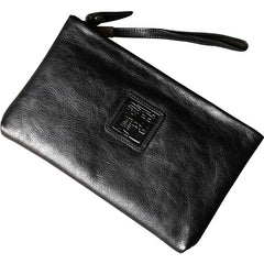 Cool Leather Mens Clutch Wallet Zipper Clutch Wallet Wristlet Wallet for Men