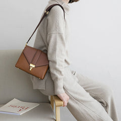 Stylish Leather Womens Messenger Crossbody Purse Minimalist Shoulder Bag for Women