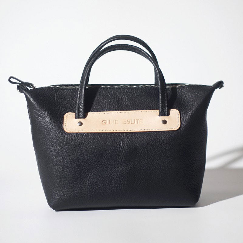 Handmade Leather Black Womens Handbag Fashion Shoulder Bag for Women