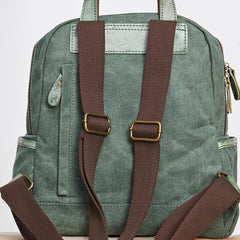 Canvas Green Women Cool Backpack Canvas Travel Bag Canvas Handbag for Women