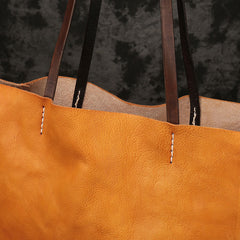 Fashion Brown Large Leather Tote Bag Shopper Bag Big Black Tote Purse For Women