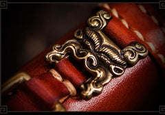 Handmade Leather Tibetan Mens Biker Chain Wallets Cool Long Chain Wallets for Men