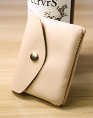 Cute Women Blue Leather Mini Billfold Wallet Handmade Coin Wallets Slim Change Wallets For Women