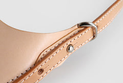 Handmade Leather handbag shoulder bag beige for women leather shoulder purse