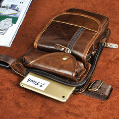 Cool Leather Drop Leg Bag Belt Pouches Mens Waist Bag Shoulder Bag for Men