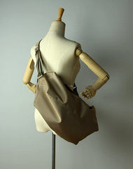 Womens Nylon Gray Large Sling Bag Shoulder Sports Gym Bag Nylon Overnight Crossbody Bag for Ladies