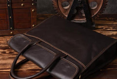 Handmade leather men Briefcase messenger vintage shoulder laptop bag vintage bag - EverHandmade