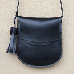 Handmade LEATHER WOMEN Round Saddle SHOULDER BAG Circle Crossbody Purse FOR WOMEN