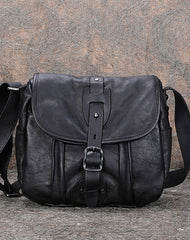 Best Black Gray Leather Womens Shoulder Bag Vintage School Messenger Bag for Ladies
