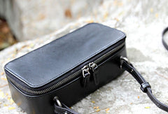 Handmade black purse leather crossbody bag purse shoulder bag for women - EverHandmade