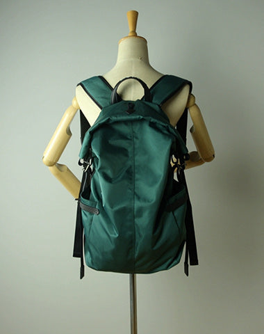 Womens Nylon Large Backpack Purse Dark Green Nylon Travel Backpack School Rucksack for Ladies