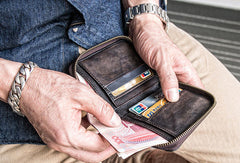 Genuine leather billfold wallet leather men billfold vintage wallet for men - EverHandmade
