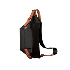 Canvas Leather Mens Fanny Pack Canvas Waist Bag Small Canvas Chest Bag for Men