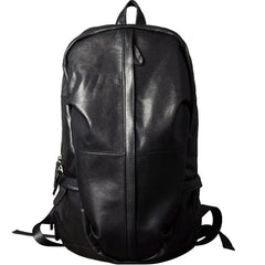 Leather Mens Cool Large Backpack Black Travel Backpacks Hiking Backpack for men