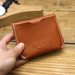 Cute LEATHER Womens Brown Small Wallet Bifold Leather Card Wallets FOR Women
