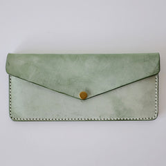 Handmade LEATHER Womens Long Wallet Leather Envelope Long Wallet FOR Women