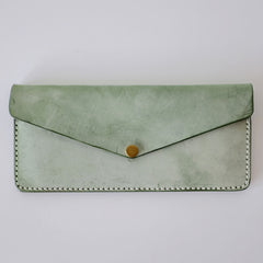 Handmade LEATHER Womens Long Wallet Leather Envelope Long Wallet FOR Women