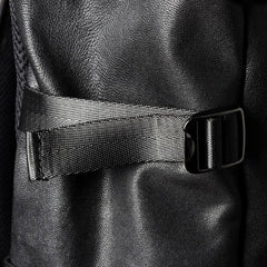 Genuine Leather Mens Cool Backpack Large Black Travel Backpack for men