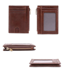 RFID Leather Mens Small Wallet Cardholder Wallet Front Pocket Wallets for Men