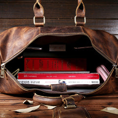 Vintage Leather Mens Large Weekender Bag Travel Bag Duffle Bag