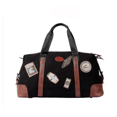 Black Fashion Canvas Mens Travel Bag Weekender Bag Duffle Bag Large Canvas Weekender Bag for Men