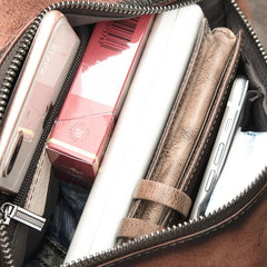 Vintage Brown LEATHER MENS One Shoulder Backpack Fashion Chest Bag Retro Brown Sling Bag For Men