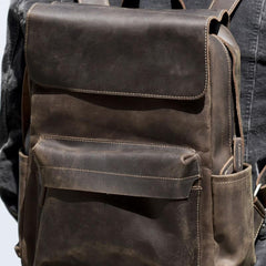 Vintage Leather Mens Backpack Travel Backpack Cool Satchel Backpack for men