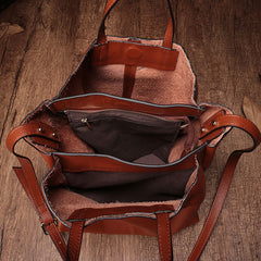 Dark Brown Leather Handbag Tote Shopper Bag Shoulder Tote Purse For Women