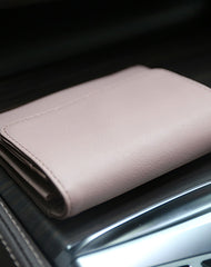 Minimalist Womens Black Leather Billfold Wallet Small Wallet with Coin Pocket Slim Wallet for Ladies