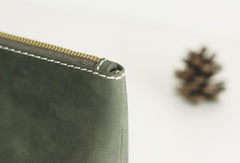 Handmade leather womens zip phone clutch purse Wristlet wallet purse clutch - EverHandmade