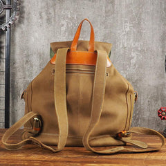 Tan Cool Mens Leather Backpack Travel Backpack Leather Hiking Backpack for Men