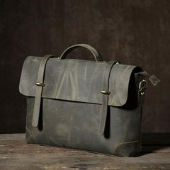 Handmade Leather Mens Cool Messenger Bag Briefcase Work Bag Business Bag Laptop Bag for men