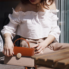 Cute Leather Brown Womens Handbag Crossbody Bag Purse Shoulder Bag for Women