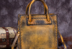 Genuine Leather Handbag Vintage Handmade Shoulder Bag Crossbody Bag Purse For Women - EverHandmade