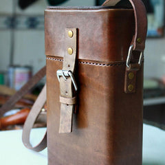 Handmade Leather Mens Small Box Bag Shoulder Bag Messenger Bag for Men