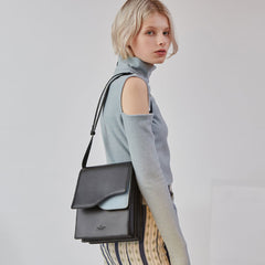 Stylish Leather White Black Womens Shoulder Bag Crossbody Bag Purse for Women