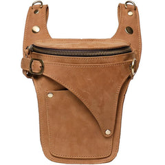 Cool Tan Men's Motorcycle Belt Pouch Belt Bag