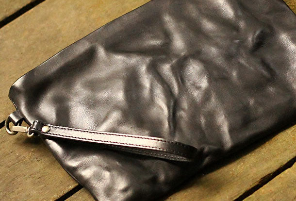 Genuine Leather Mens Cool Messenger Bag iPad Bag Chest Bag Bike Bag Cycling Evelope Cluth Bag For Men - EverHandmade
