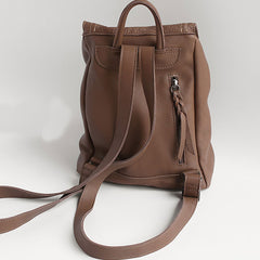 Vintage Soft LEATHER WOMEN Bucket Backpack School Backpack FOR WOMEN