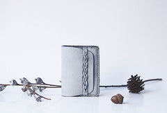 Handmade leather braided personalized custom clutch purse billfold wallet purse clutch women