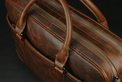 Large leather men Briefcase large vintage shoulder laptop Briefcase Travel Briefcase