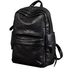 Leather Black Mens Cool Backpack Large Travel Backpack Hiking Backpack for men