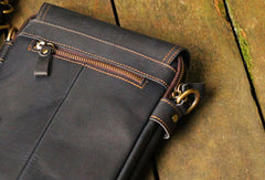 Genuine Leather Mens Cool Messenger Bag iPad Bag Chest Bag Bike Bag Cycling Evelope Cluth Bag For Men