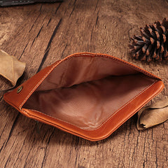 Vintage Brown Leather Womens Bifold Small Wallet Vertical Wallet for Women