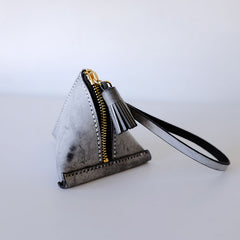 Cute Triangular LEATHER Womens Small Coin Wallet Leather Change Small Wallet FOR Women